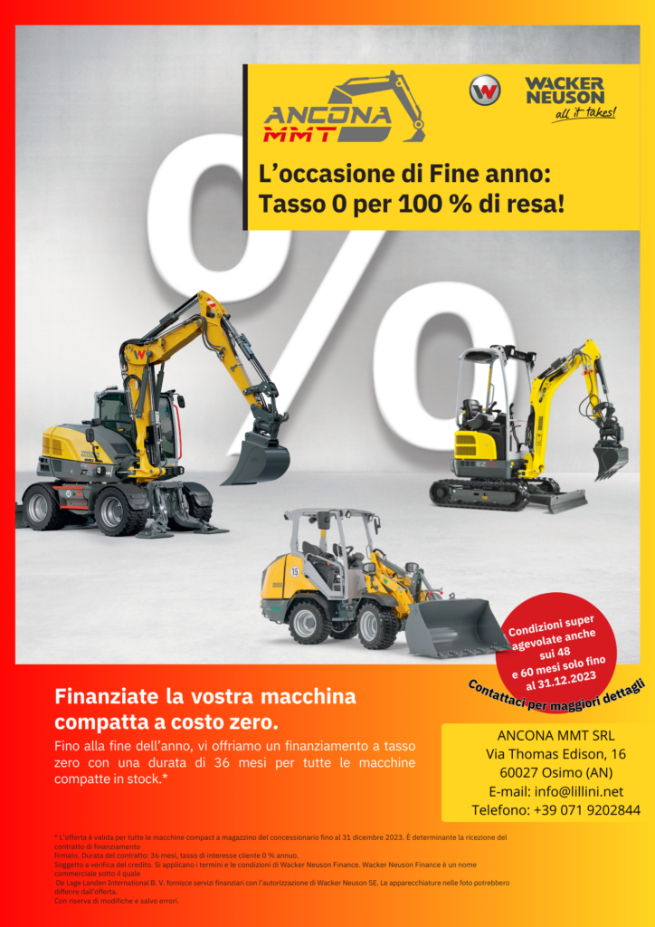 finanziamento tasso zero wacker neuson